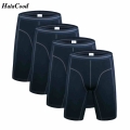 4Pcs/lot High Quality Sexy Men's Plus Long Boxer Shorts Underpant Mens Fashion Large Size Boxers Male Cotton Underwear Fat 5