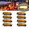 8PCS Trailer Lights LED Side Marker Lights Truck Lighting 12 24v Truck Marker Lights Amber 4LED Side Light For Trucks|Truck Lig
