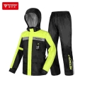 Motorcycle Raincoat Split Rain Suit Reflective LED Alert Waterproof Adjustable Cap Hat Impermeable for Riding Cycling Motocross|