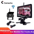 Camecho 7"hd Lcd Waterprooof Wireless 12v 24v Backup Rear View Camera Monitor Car Monitor For Bus Truck Rv Trailer Excavato