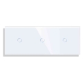 86*229mm, Triple gang touch sensor switch panel can match with touch switch function part|panel rgb|glass electronicglass fence