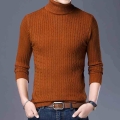 2021 Autumn and Winter New Men's Jacquard Turtleneck Sweater Fashion Casual Thick and Warm Pullover Sweater Male Brand Cloth