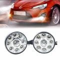 2PCS 9LED DRL Car Fog Lamp Round Driving Running Daytime Light Head Light White|Truck Light System| - Officematics.com