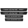 4pcs For Honda Civic 10th 9th 8th 7th Gen 10 9 8 7 2006 2007 2008 2009 2010 Car Door Sill Scuff Plate Decor Carbon Fiber Sticker