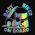 15cm*14cm Baby Biker on Board Carbon Fiber Vinyl Car Stickers 3D JDM Funny Stickers on Auto Motorcycle Decals for Car|Car Stick