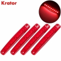Krator 4PCS Red 24V 9 LED Side Marker Light for Trailer Truck Boat BUS Indicator RV Lamp Waterproof|Truck Light System| - Offi