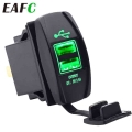 3.1A 12 24V LED Universal Car Charger Waterproof Dual USB Port Charger Socket Outlet for Motorcycle Car Auto Accessories Camping