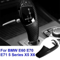 Car Gear Lever Shift Knob Cover Black For Bmw X5 X6 E70 E71 2008-2013 Carbon Fiber Gear Lever Shift Knob Cover Trim - Interior M