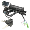 Bike Twist Throttle For Electric Bike Throttle 36v 48v Gas Handle Throttle Lcd Display Lock Key - Electric Bicycle Accessories -