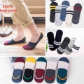 5Pairs Fashion high quality man Non slip Silicone Invisible Compression Socks Male Ankle Sock Breathable Meias Cotton Boat Socks