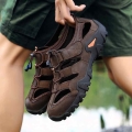 New Classic Summer Men's Sandals Outdoor Casual Shoes Man Sandals Genuine Leather Men Casual Shoes Flip Flops Men Slippers|Me