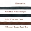 5m 2gt Open Timing Belt 6mm Pu With Steel Core Rubber Fiberglass Timing Belt Gt2 6mm Belt Black Color For Ender 3 3d Printer - 3
