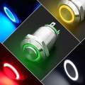12mm Waterproof Metal Push Button Switch Led Light Momentary Locking Car Engine Pc Power Switch 3v 5v 12v 24v 220v Ring Symbol -