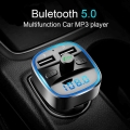 Cden Fm Transmitter Bluetooth 5.0 Hands Free Car Kit Mp3 Music Player U Disk Tf Card Receiver Usb Car Charger Fast Charging - Fm
