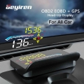 Geyiren Hud Head Up Display Auto Obd2 Gps Dual System Projector For Car Glass Security Water Temp Alarm Electronic Accessories -