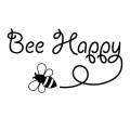 15.4CM*8.5CM Bee Happy Design Art Vinyl Car Sticker Inspirational Decal Black/Silver for Daewoo sticker|Car Stickers| - Office